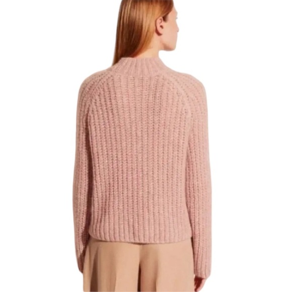 🌺SOLD ON BAY🌺 $425 Vince Alpaca Blend Sweater Pink XLarge SOFT Loose Stretch Rib - Picture 4 of 15